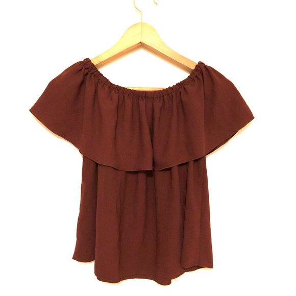 Wilfred Burgundy Off-Shoulder Top NWOT - Picture 2 of 7